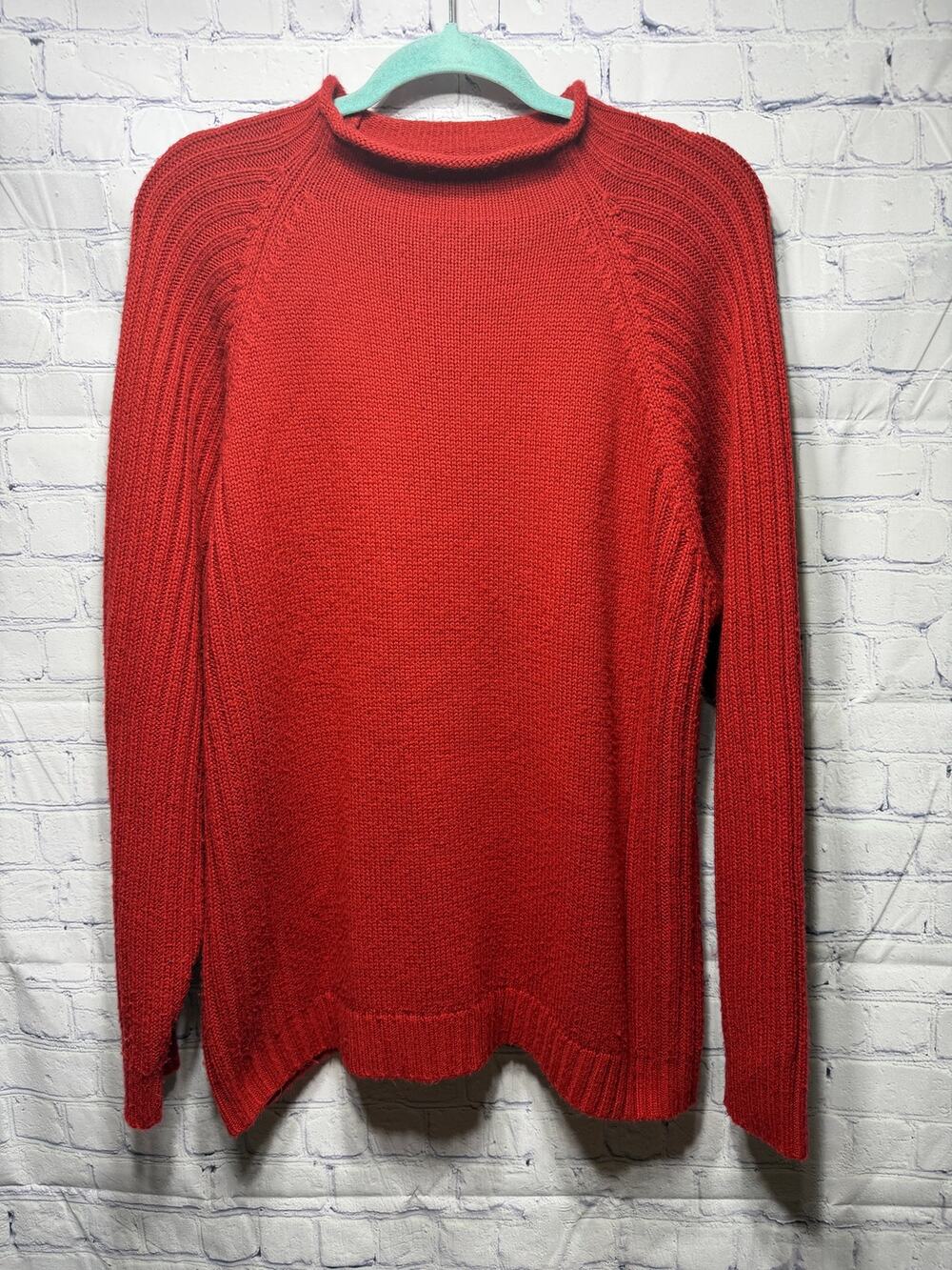 BKE VTG Rollneck Sweater Red Sz XL Chunky Casual Preppy Fisherman